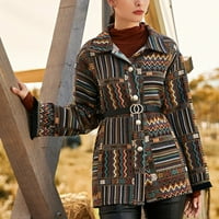 Ženski vuneni kaput Color kontrastni vuneni vuneni novi pleteni kaput u jesen i zimu Hot6SL4491764