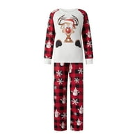 Coduop Usklađivanje porodične pidžame postavljeno Božićne PJ-ove jelene Top Plaid Hlače za spavanje