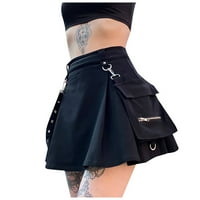 Haljine za žene Žene Visoko struk Gothic Punk Stree Style Style Neregularna nabrana line suknje