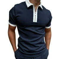 Tking Modna majica Muška majica Golf Majica Retro Color Contrast Vanjske ulične rukave Kratke rukave