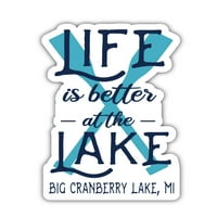 Veliki brusnički jezero Michigan Suvenir Vinil naljepnica za naljepnicu sa veslačem 4-pakovanje