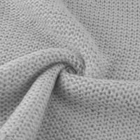 CPTFADH dukseri za žene modni V-izrez labavi pulover pulover dugih rukava dugih rukava vrhovi