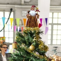 Božićno drvsko drvo stablo TOP STAR Santa Claus ukrasi šumskih stabala Topper Božićni dekor za dom