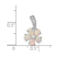 Čvrsti sterling srebrni Opal cvjetni privjesak šarm