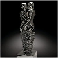 Esafio 3D ljubav srca Zidna umjetnička skulptura, apstraktna metalna figura na platnu umjetnička skulptura