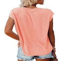 Ženske majice kratki rukav ljetni vrhovi obične majice Osnovne tunike vrhovi tea sa džepom