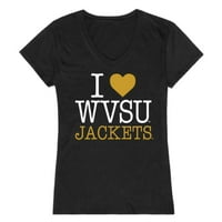 Ljubav Wvsu West Virginia State University Yellow Jackets Ženska majica Crna mala