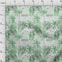 Onuone baršunaste zelene tkanine Tropsko stablo sa geometrijskim teksturom Craft Projekti Dekor tkanina