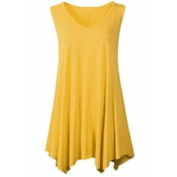 Hanas vrhovi ženskih plus veličine Camisole Ljetna casual majica prugasti ispis prsluk žutih l