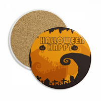 Drvo sretan strah Halloween Coaster Cup šolje za zaštitu stola upijajući kamen
