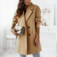 Patlollav ženski kaputi plus veličina udobnog soild dugih rukava na vrhu jakne