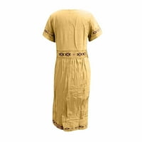 Ljetne haljine za žene Ženski plemenski kratki rukav V-izrez Ležerne prilike plus veličina tiskana suknja