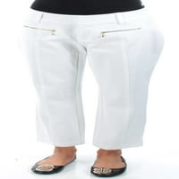 Ženske bijele zakrivljene kondirane hlače 4