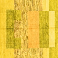Ahgly Company Zatvoreni kvadrat Sažetak žuti modernim prostirkama, 5 'kvadrat