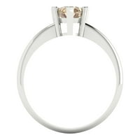 1. CT sjajan krug Clear Simulirani dijamant 18k bijeli zlatni pasijans prsten SZ 7