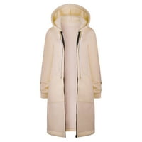 HGW kaputi za žene plus veličine Žene topli patentni zatvarač Otvoreni duksevi Dugi kaput Jakna dugačak