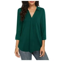 Daznico Womens vrhovi ženskog temperamenta šifona pulover Love V izrez dugih rukava s majicom Top bluze
