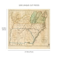 Puzzle - Mapa Southern Sjedinjene Države, koje shvata Maryland, Virginia