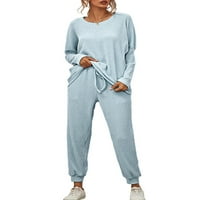Plus veličina Ženska pidžama Postavite s dugim rukavima za spavanje za spavanje STARN TANGEWER SOFT