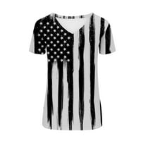 4. jula Američka zastava za žene Pejock ženska majica kratkih rukava s kratkim rukavima V-izrez Dan