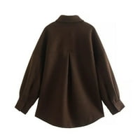 Akiihool kaputi za žene plus veličine Ženski dvostruki kaputi kaputi s dugim rukavima s džepovima