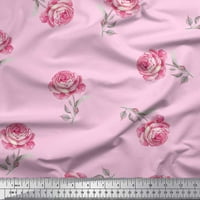 Soimoi ružičaste baršunaste tkanine Grandiflora Roses cvjetni dekor tkanina tiskano dvorište široko