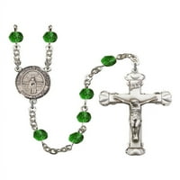 St. Medard noyona srebrne krunice može zelene vatre polirane perle od pucififi veličine medalje šarm