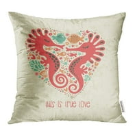 Vjenčani slatki romantični morski konji i riba prekrasan kavez dan cvjetni grafički pozdrav jastučni koferi za jastuk