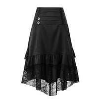 Brglopf Ženska čipka Steampunk Suknja sruši visoke niske odjeće Gothic Plus size srednjovjekovne duge
