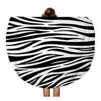 Okrugli ručnik za plažu pokrivač zebra kože Tiger Stripes apstraktni uzorak linij zadivljujuće putni