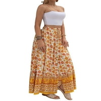 Eyicmarn ženska ljetna plaža Boho elastična visoka struka cvjetni ispis naglih ljuljački maxi suknja
