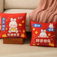 MWStore jastuk za bazu Dvostrani ispis plišani kineski zečji godišnji tisak bacanja jastuka Cover Cover