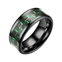 Heiheiup vlakno za odrasle trobojne prsten ugljen titanijum čelični prsten za žene ljubavni prstenovi