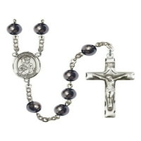 St. Louis srebrne ružne harde hematitne perle Crucifi Veličina medaljine šarm