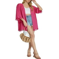 Ženska nespestetivna obična ružičasta kimonos s