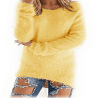 Ženska modna pulover s dugim rukavima pulover plute mekani džemper