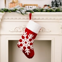 Božićne čarape ispisano crveno viseće Xmas čarapa bijela manžetna za božićni dekor