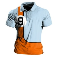 Muška golf majica Casual Sports V izrez rebrasti mens majica svijetlo plava s