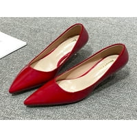 WAZSHOP Ženske haljine cipele Udobne radne pumpe napetane nožne prste pumpe protiv klizanja na srednjim potpeticama dame cipele s cipelama za cipele za prozračnost crvena 4