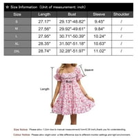 COGILD ljetne haljine casual kratkih rukava Square izrez mini haljine cvjetne ispise za žene