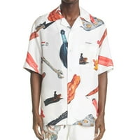 B91XZ muške košulje muške majice Muški ljetni tisak kratkih rukava labava ležerna košulja Muški havajci