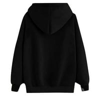 Duksevi i duksevi - Hoodie pulover Drop ramena s dugim rukavom kornjače za proljeće jesen zimska crne