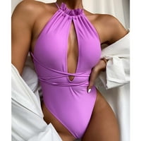 Finelylove kupaćim kostima Ženski podstavljeni sport BRA Style Bikini Purple L