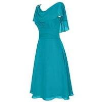 Plaža Sunčana haljina za ženska posada Čvrsta tiskana kratka rukava mini haljina plava l