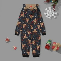 Absuyy Porodica Podudaranje pidžama - domaća odjeća Božić s božićnim hladnjakom od tiskane kapuljače