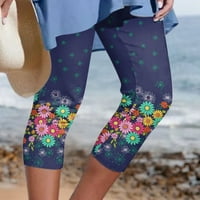 Joga hlače za žene odolijevanje plus veličine modnih ženskih elastičnih struka joga sportske cvjetne pantalone hlače na hlače