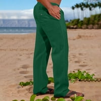 Awdenio hlače za muškarce čišćenje muškaraca čvrsti povremeni elastični pojas džep pamučni posteljina