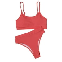 Natrag Top Womens Plus Size Apartman za žene Dvo kupaći kostim Čvrsti kostimi za kupanje Bikini Spajanje