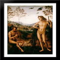 Apollo i Marsyas Veliki crni drveni viljuškari Praznik umjetnost Pietro Perugino