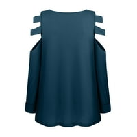 Scyoekwg Ženske dukseve s dugim rukavima Jesen V izrez patentni zatvarač izdvojite modni pulover Tunički